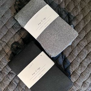 NWT Loft Fleece-lined tights, size Medium, 2 pair (gray & black)